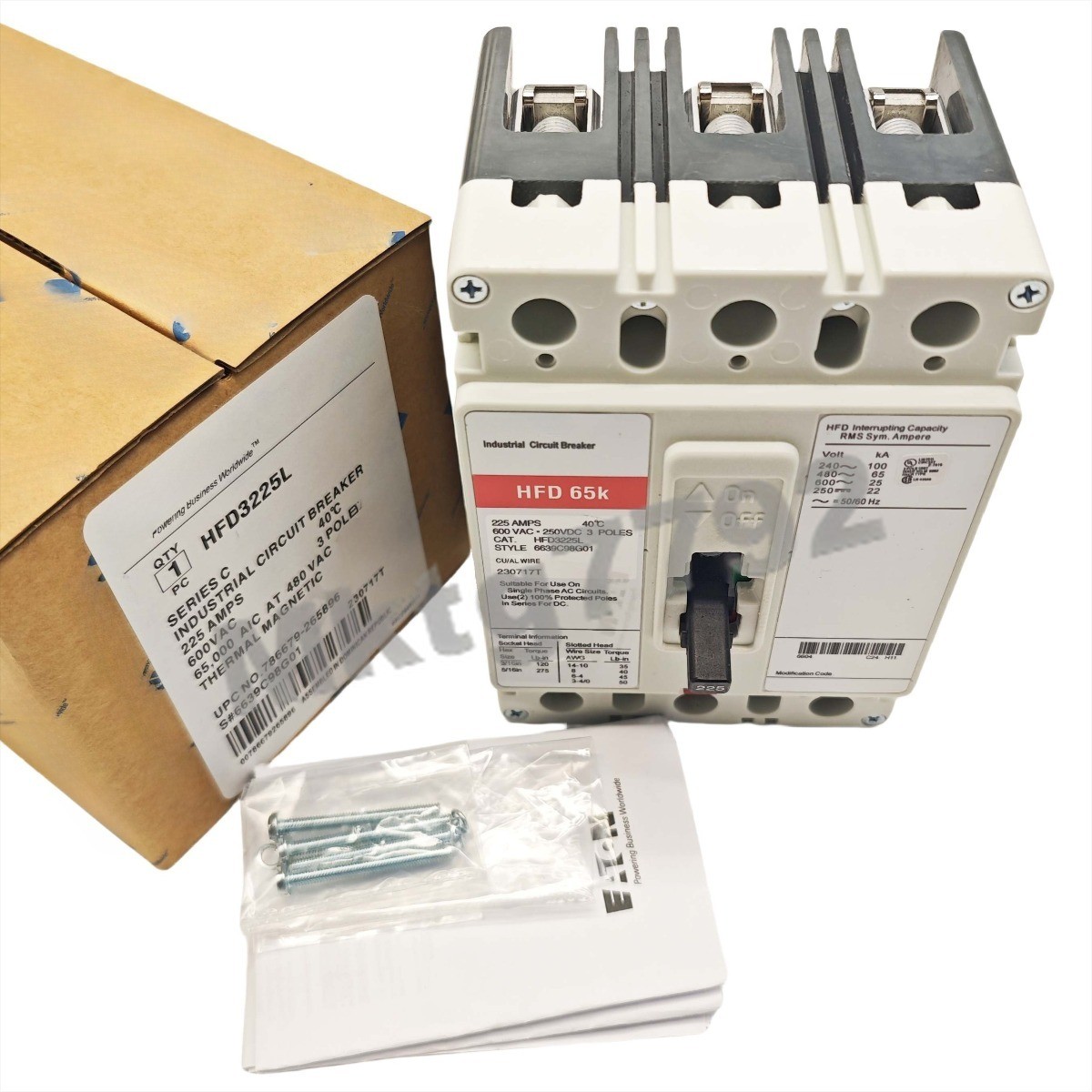 Circuit Breaker for HFD3225L CIRCUIT BREAKER 3P 225A 600V HFD3225L