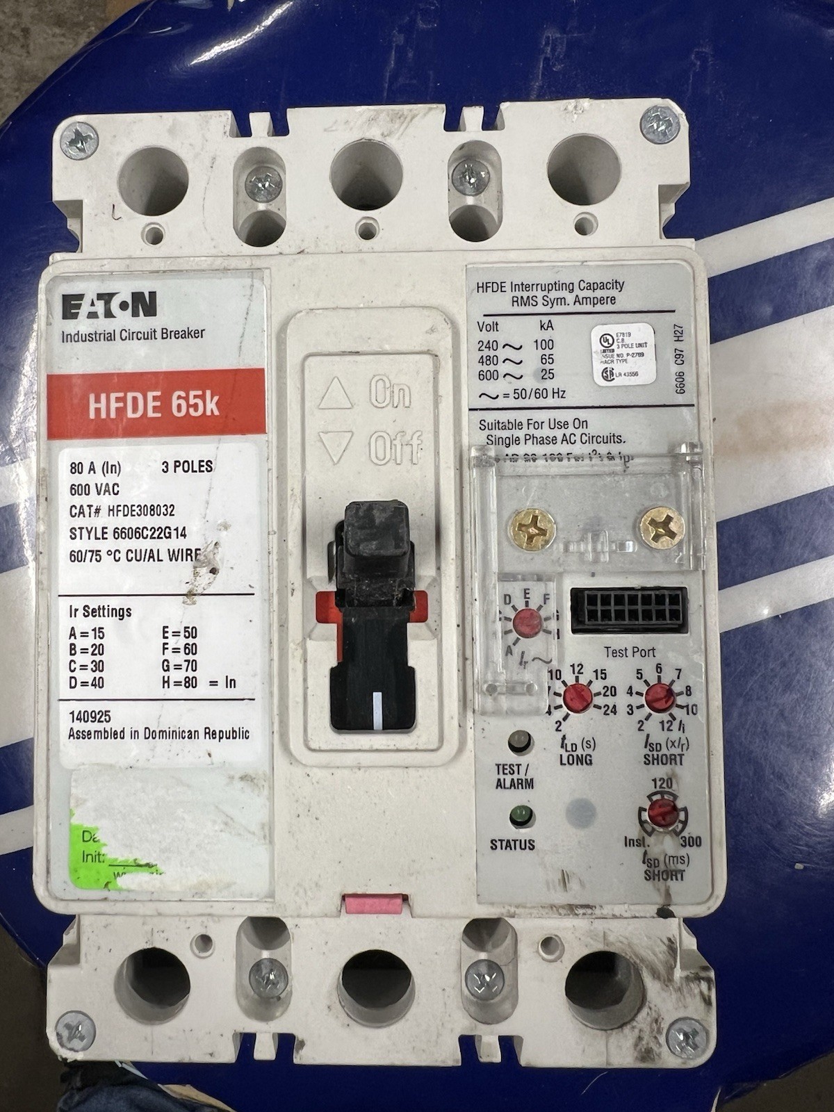Eaton HFDE308032 80A 3 Pole Circuit Breaker – White