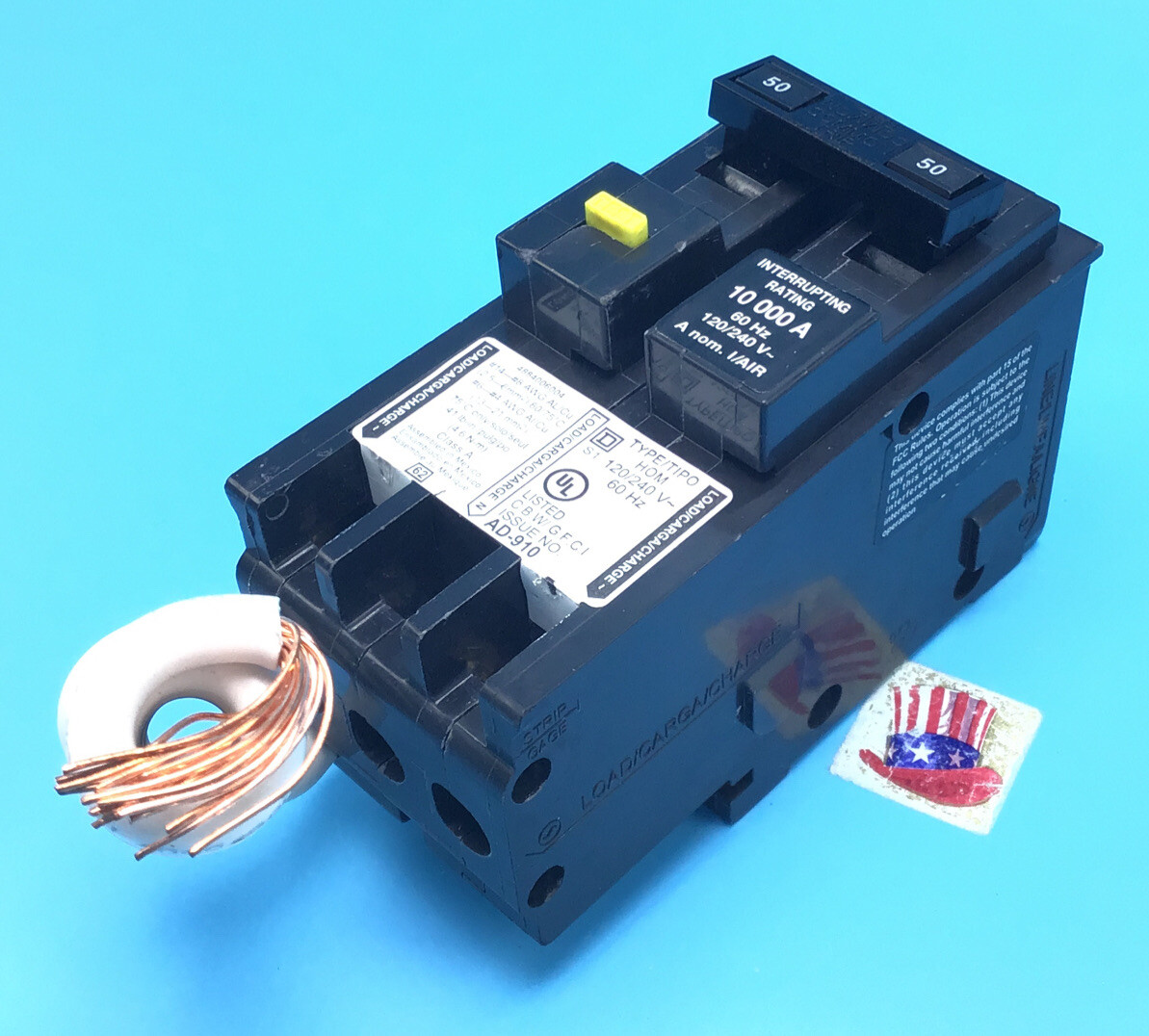 New Circuit Breaker Square D Homeline HOM250GFI 2 Pole 50 Amp GFCI
