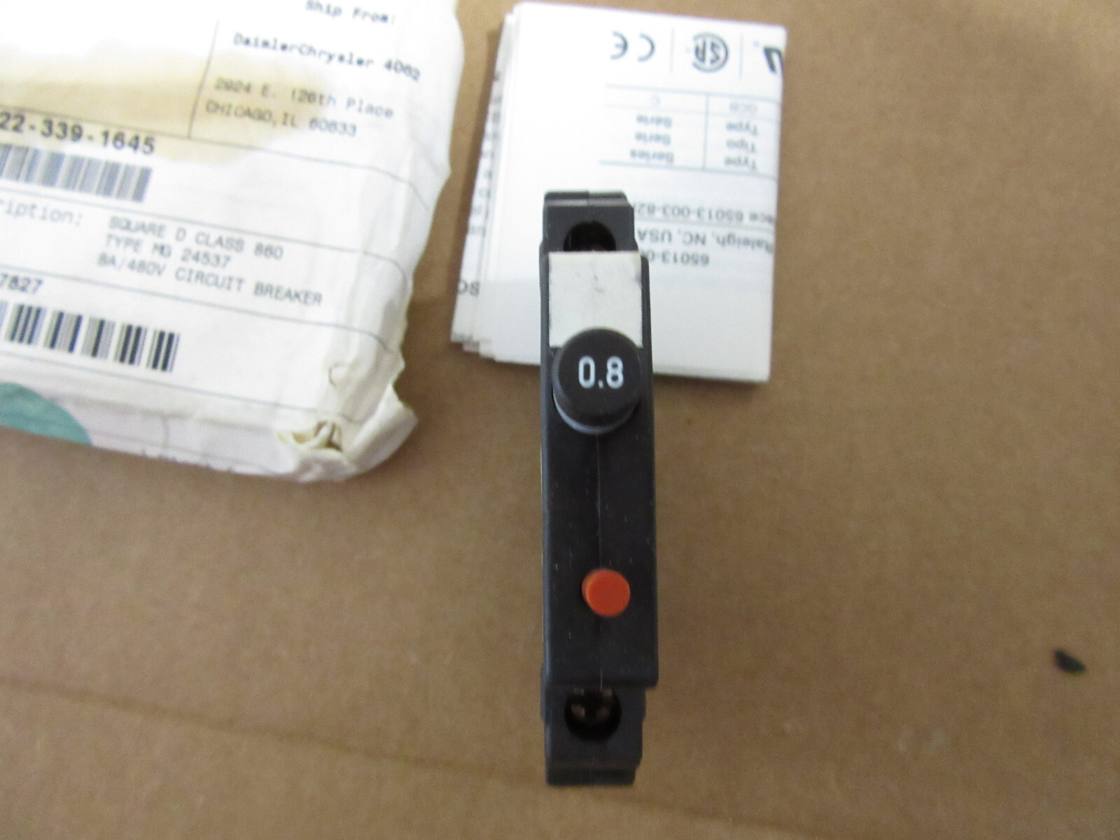 Square D 9080GCB-08 Circuit Protector .8A 250VAC New!!! in Factory Box