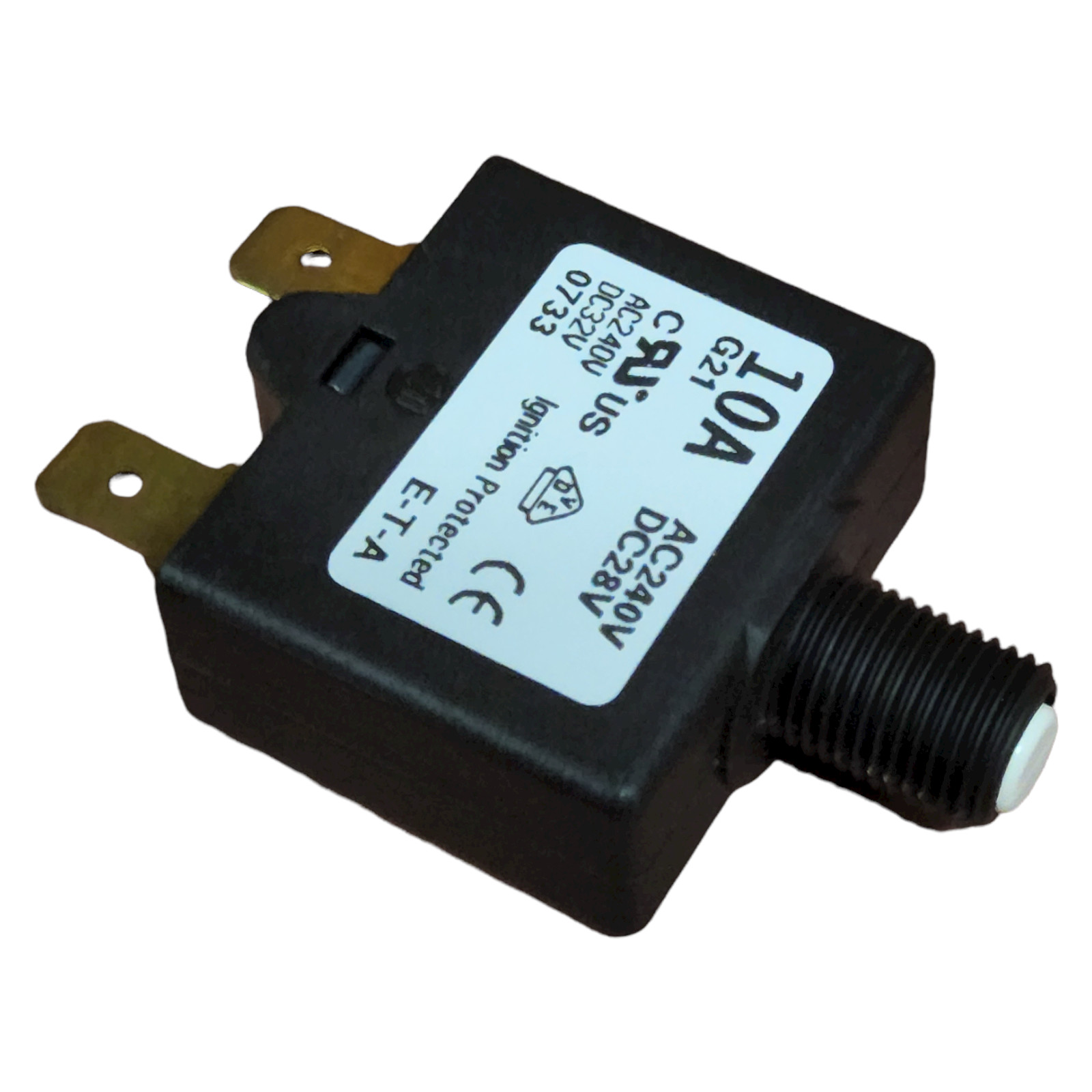 ETA Circuit Breaker, Push To Reset, Single Pole, AC240V, DC28V, 10A, Series 1658