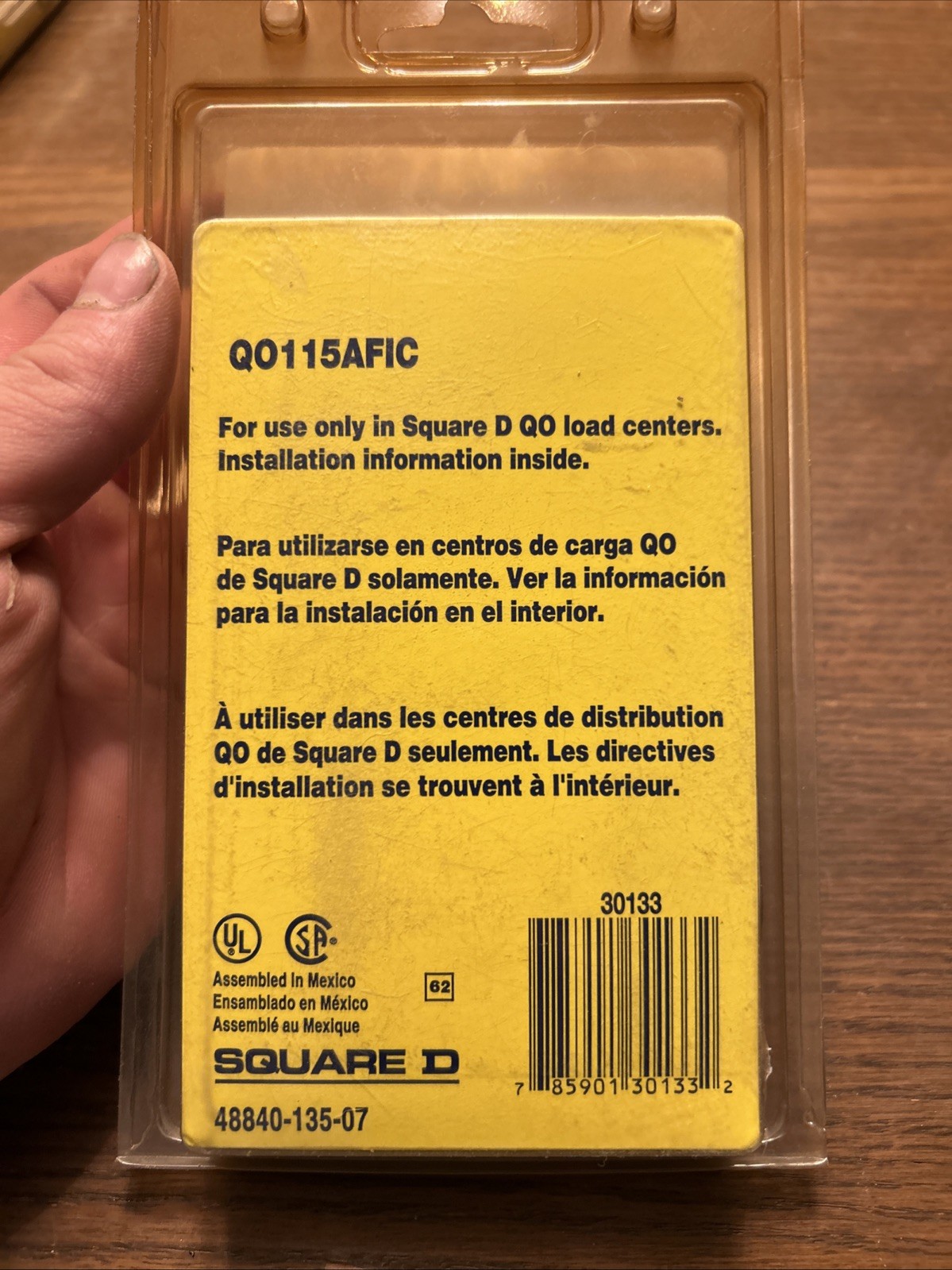 Arc-d-tect 15 AMP Square D 1 Pole QO115AFIC 120 V Circuit Breaker