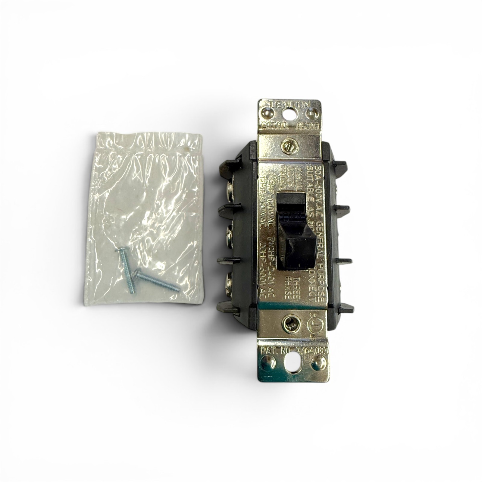 Leviton MS303-DSS Manual Motor Starter Switch 30 Amp 600 Volt 3-Pole