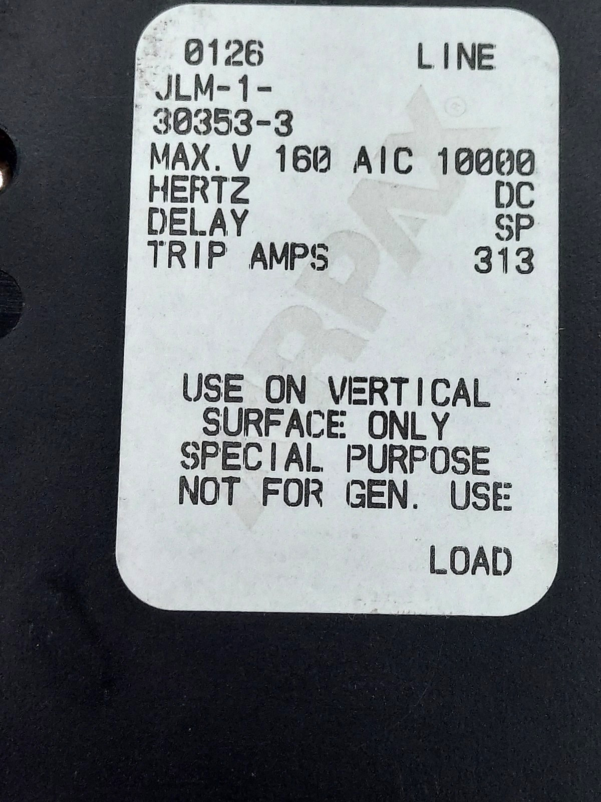 NEW Sensata-Air pax JLM-1-30353-3-V 250A Hydraulic Magnetic Circuit Breaker *NOS
