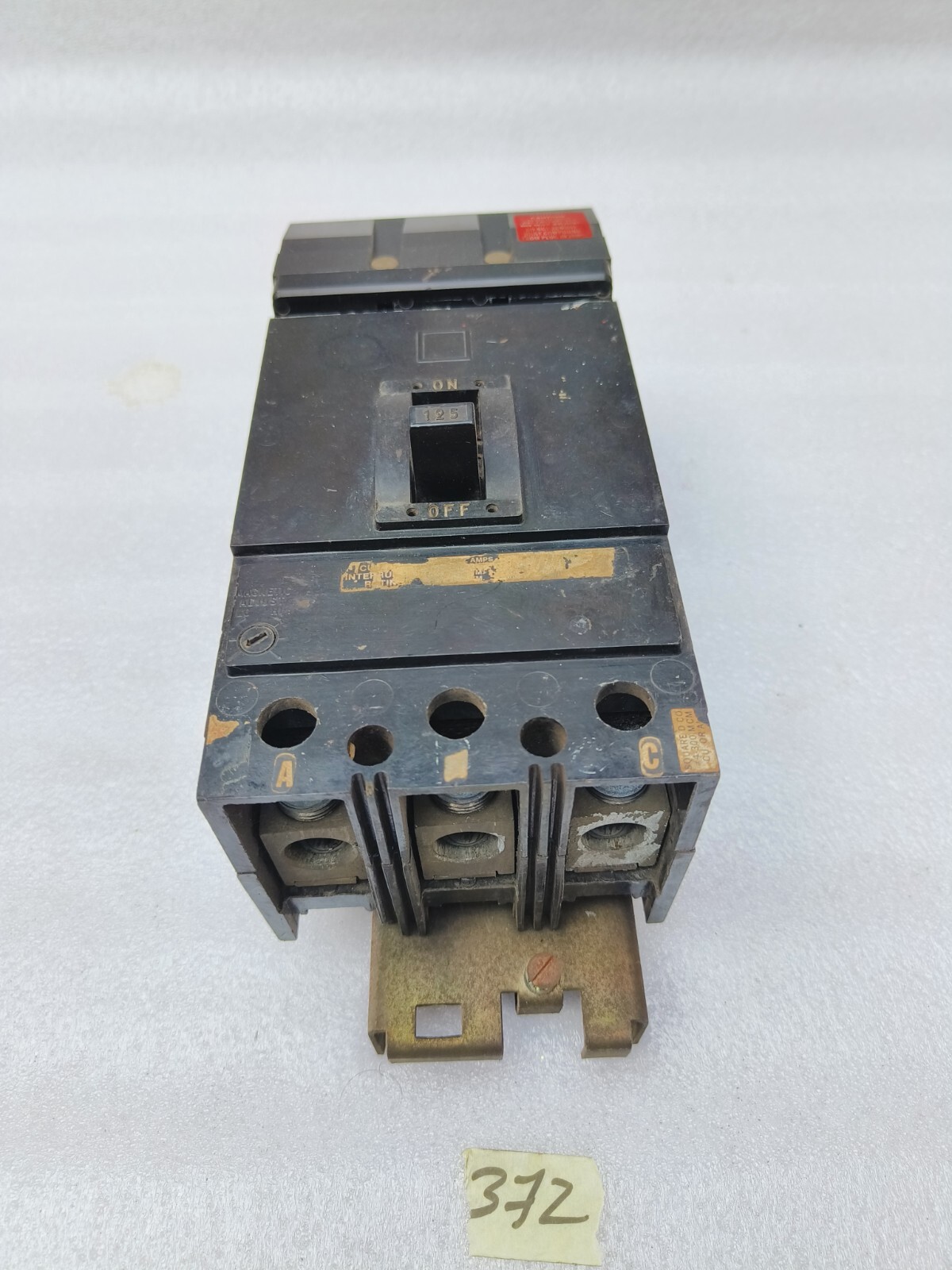 Square D KA36125 125AMP 600V 3 POLE I Line Circuit Breaker Black Frame