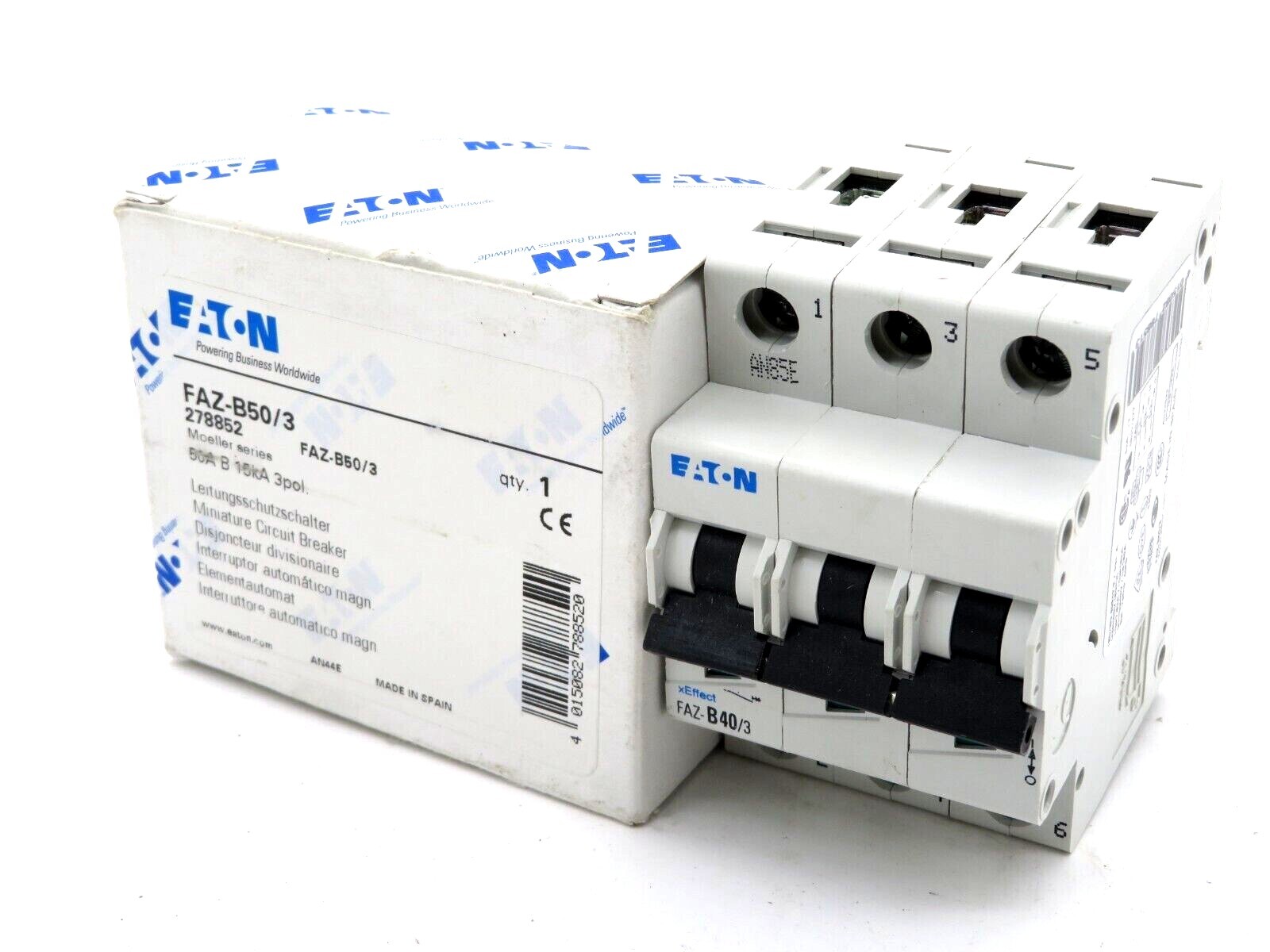 NEW EATON FAZ-B50/3 CIRCUIT BREAKER 278852 FAZB503