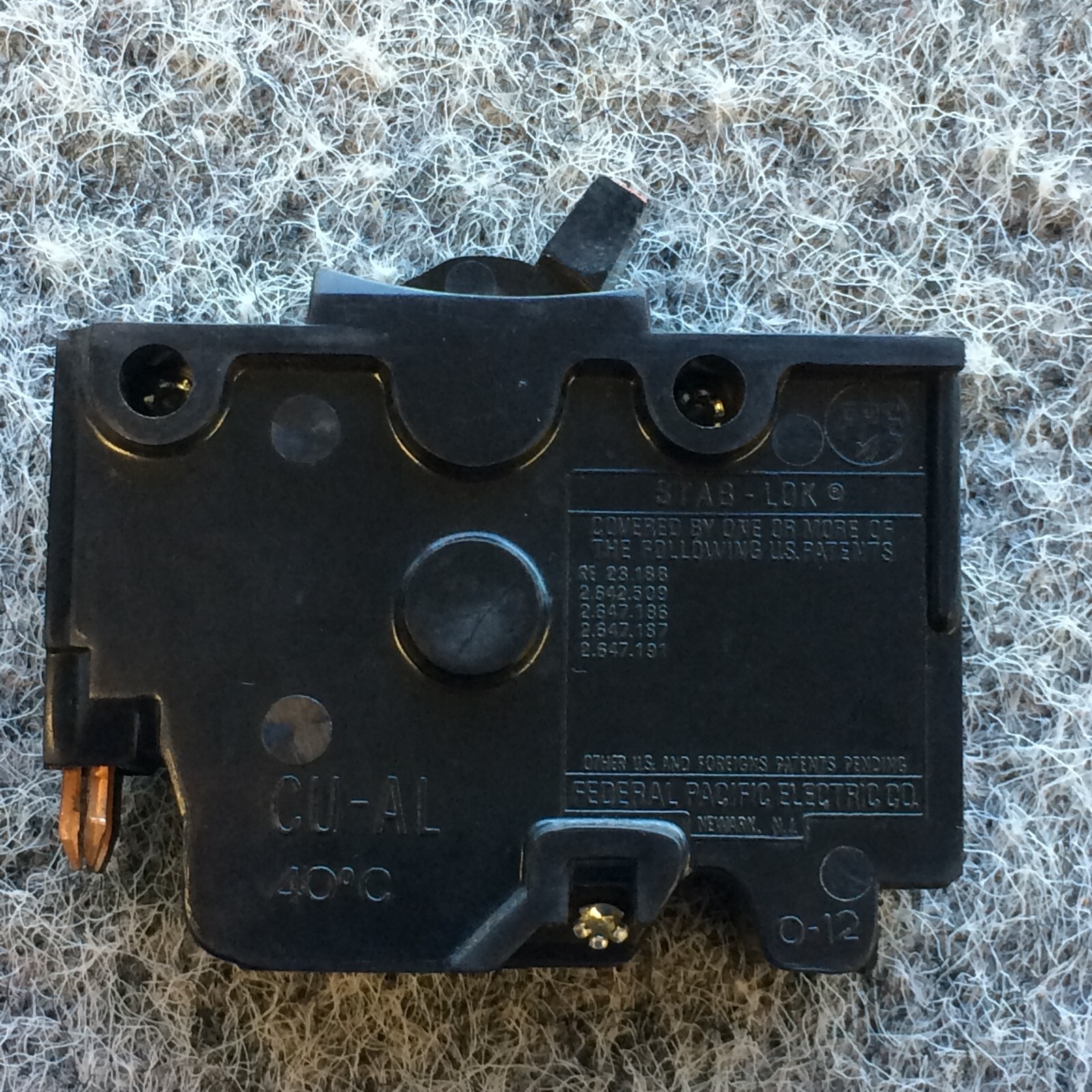 Federal Pacific 50 Amp 1 Pole Circuit Breaker FPE Stab-Lok Thick 120/240VAC
