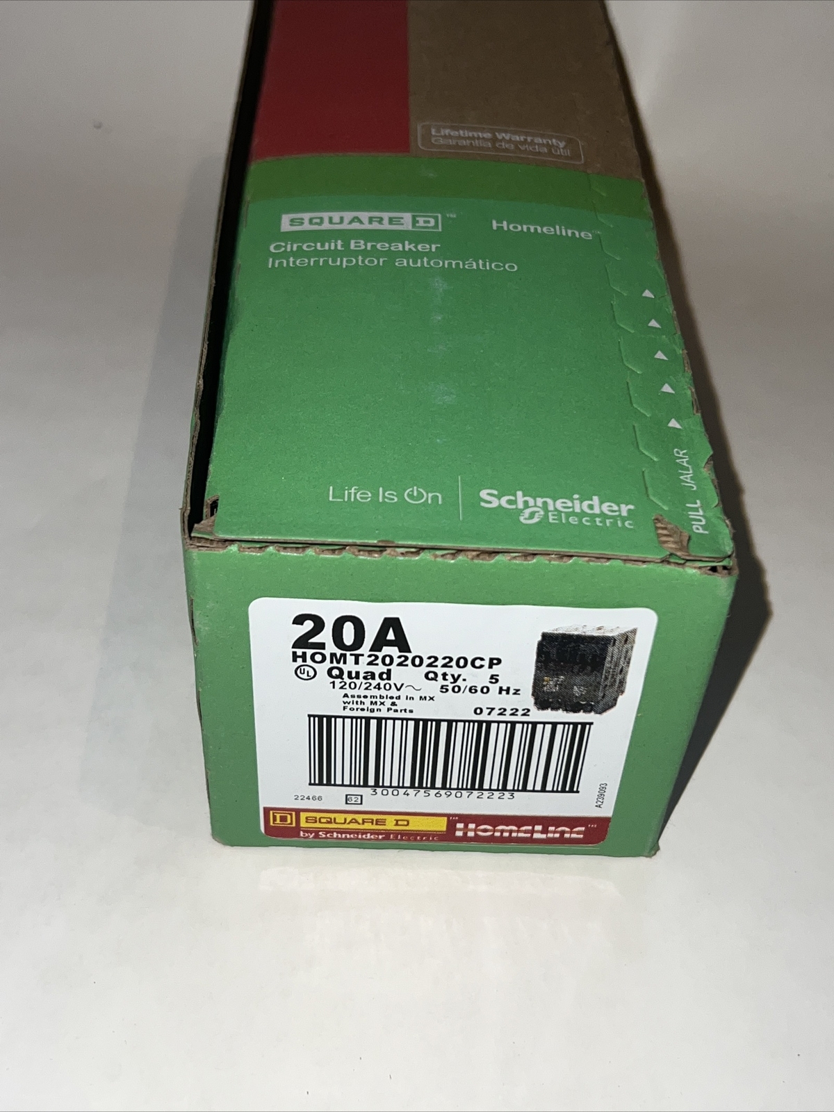 5pac Square D HOMT2020220CP Homeline Tandem Circuit Breaker 20A 120/240V 50/60Hz