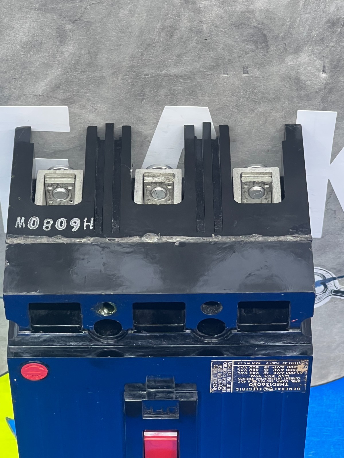 GE THED136080WL, 3 Poles, 80 Amp, 600v (Seller Refurbished)