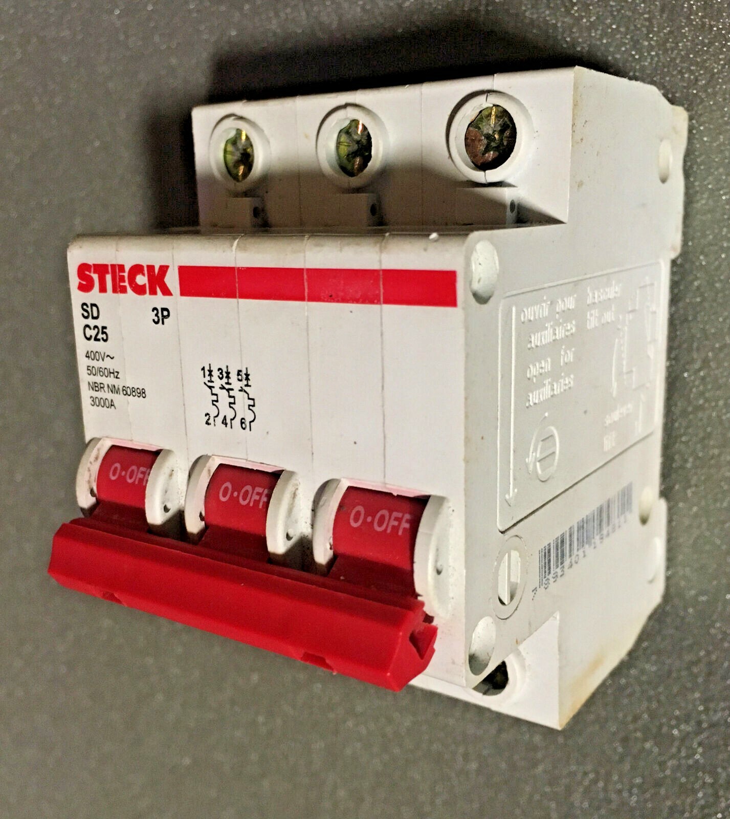 Steck Circuit Breaker Din 25a Tripolar SD Curve C C25 3 Poles STECK SD C25 3P