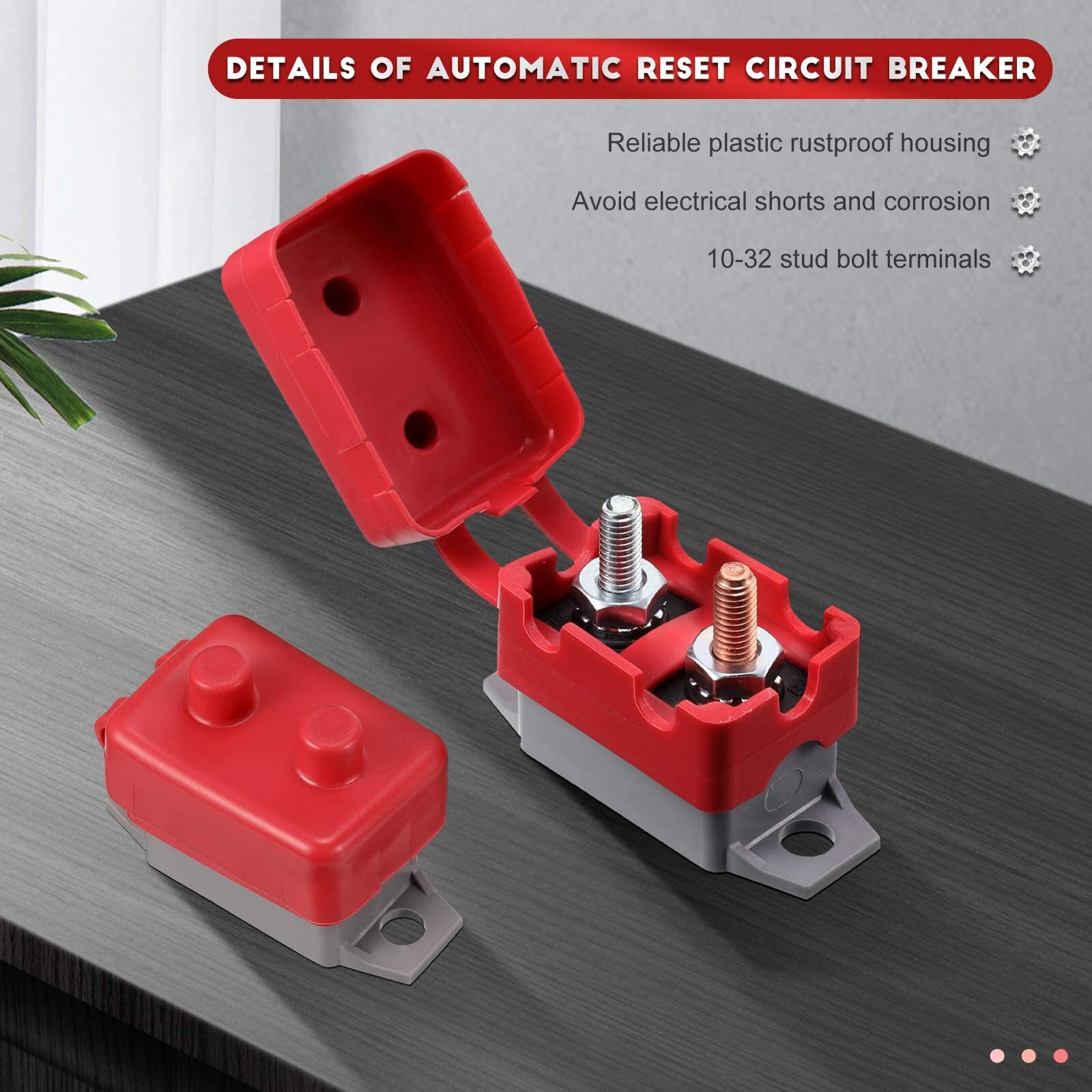 4 Pieces DC 12V – 24V Automatic Reset Circuit Breaker Circuit Breaker with Co…