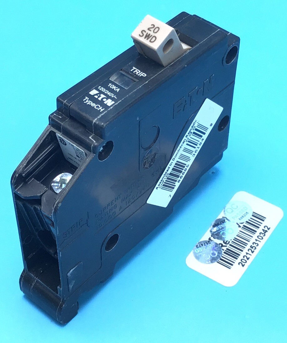 Lot Of 10 New Circuit Breakers Eaton Cutler-Hammer CH120 CHF120 20 Amp 1 Pole $$