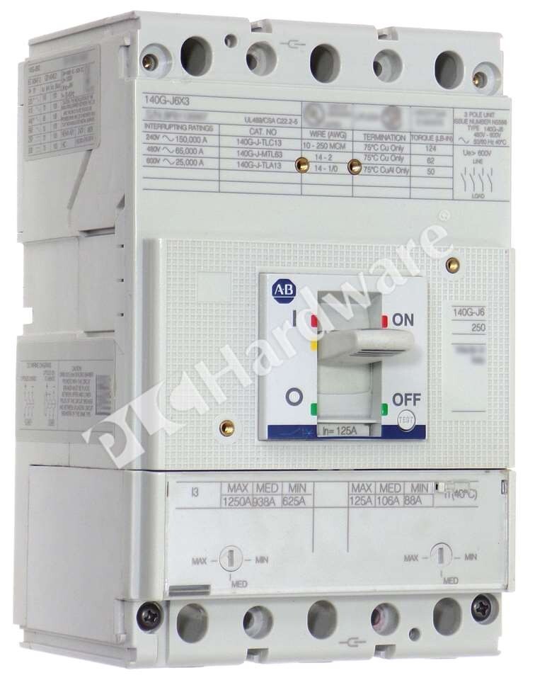 Allen Bradley 140G-J6F3-D12 /A J Frame 125A 3-Pole Molded Case Circuit Breaker