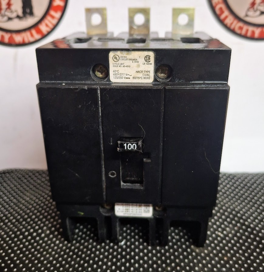 Cutler-Hammer GHB3100 100A 3-Pole Bolt-On Circuit Breaker SHIPS SAME DAY