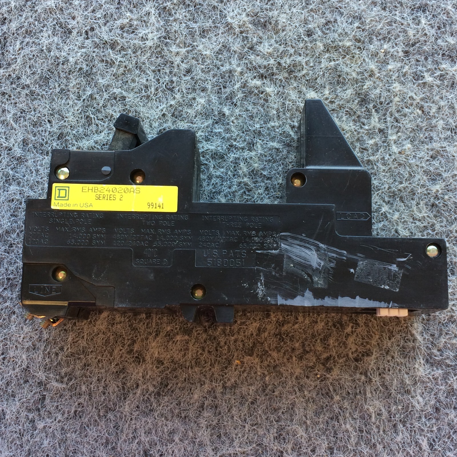 SQUARE D EHB24020AS, 20 Amp 480V, Remotely Operated Circuit Breaker – WARRANTY