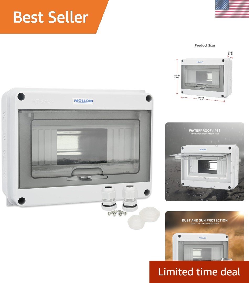 Reliable Indoor & Outdoor 8-Way Circuit Breaker Box with Easy Screw Installation