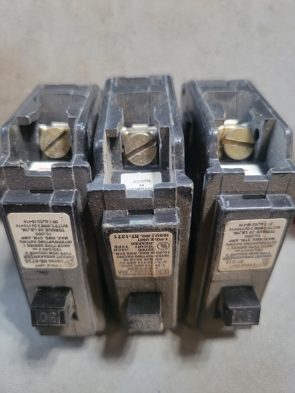 Lot Of 3 Homeline 30 Amp Single-Pole Circuit Breaker(HOM130CP), 120/240-Volt