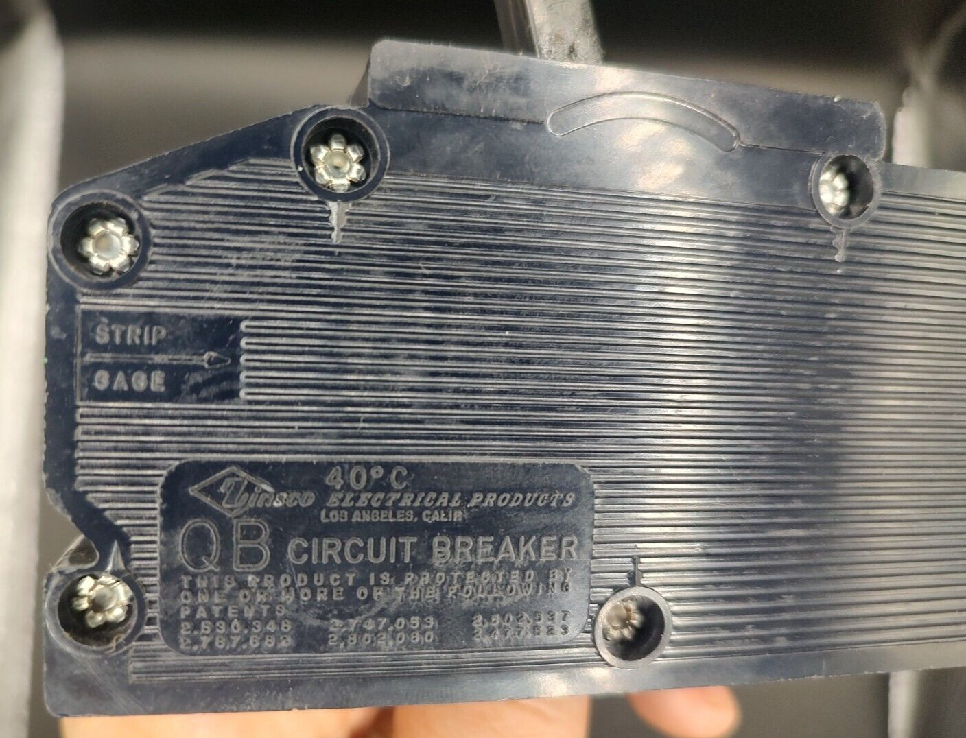 Genuine Zinsco Branded QB 20 Amp Single Pole 120V Type QB Circuit Breaker