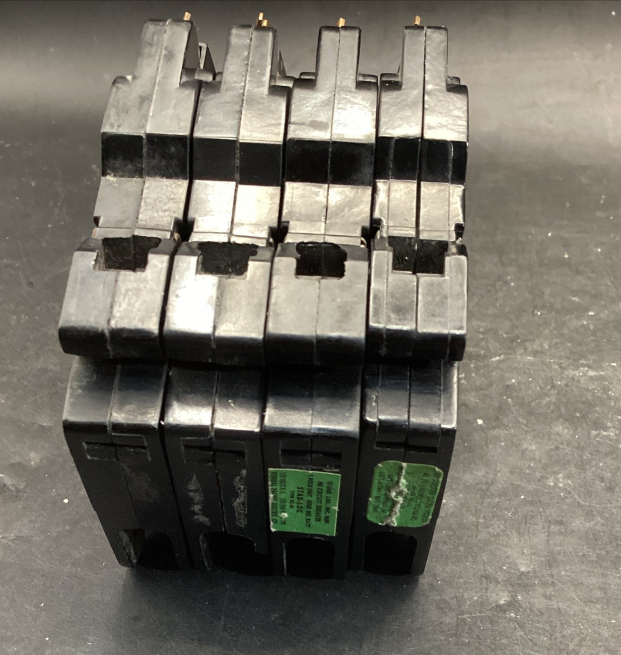 Lot Of 4 FPE NC115 15 A 1 Pole Stab-Lok Federal Pacific 1 Missing Lug /Chipped