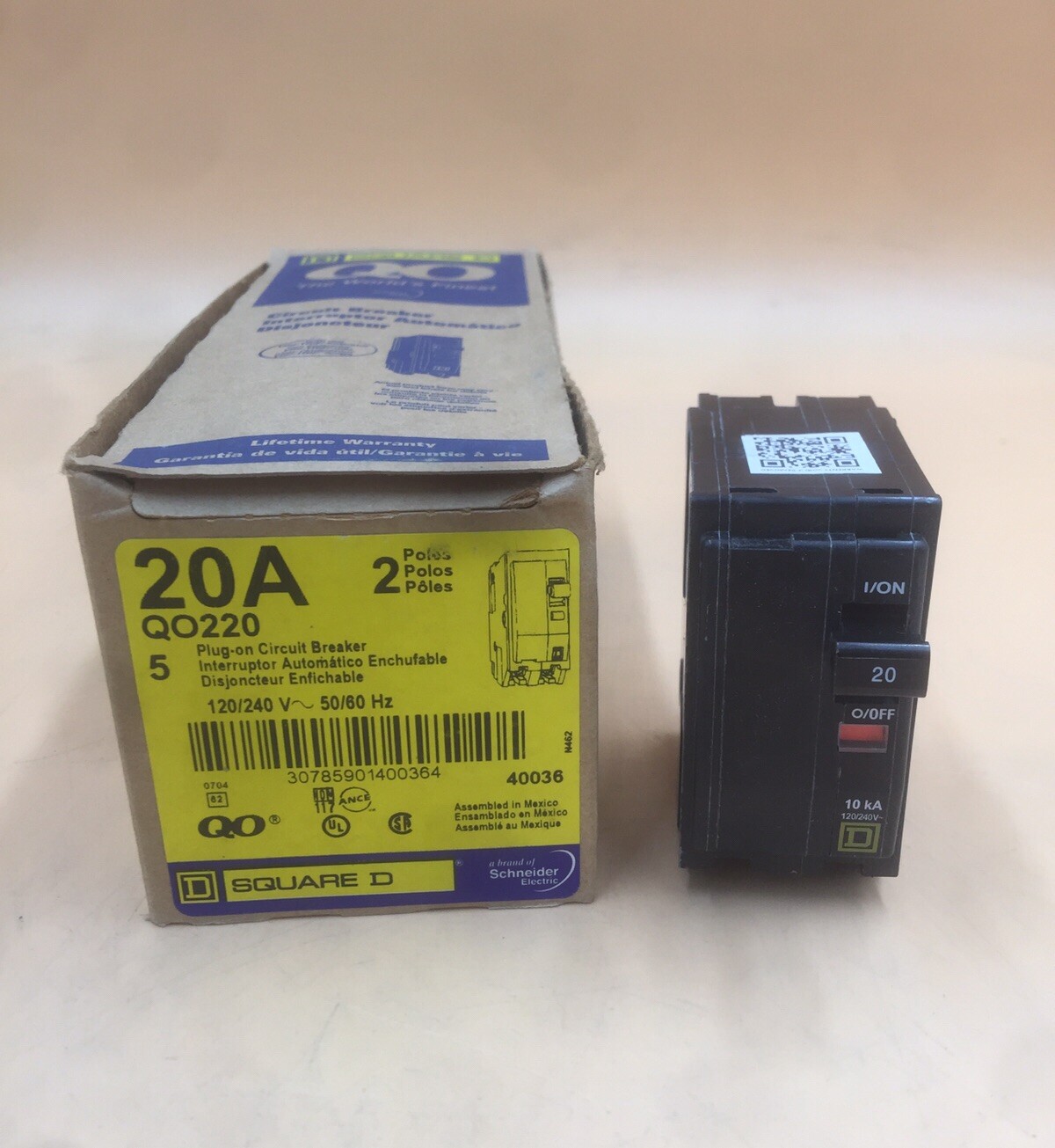 HOUSTON STOCK NEW SQUARE D QO220 QO 20 AMP 240V QTY 1 FREE 2 DAY AIR SHIPPING