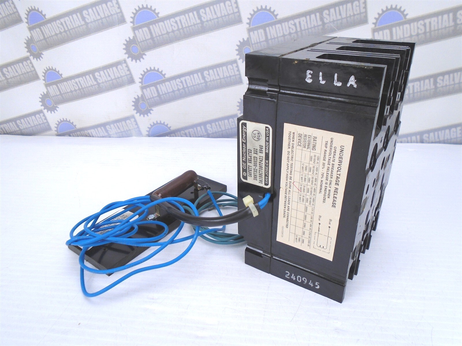 GE – THED136035WL -35A, 3 Pole, 240-600 VAC – w/EXTERNAL RESISTOR 20k Ω 25W