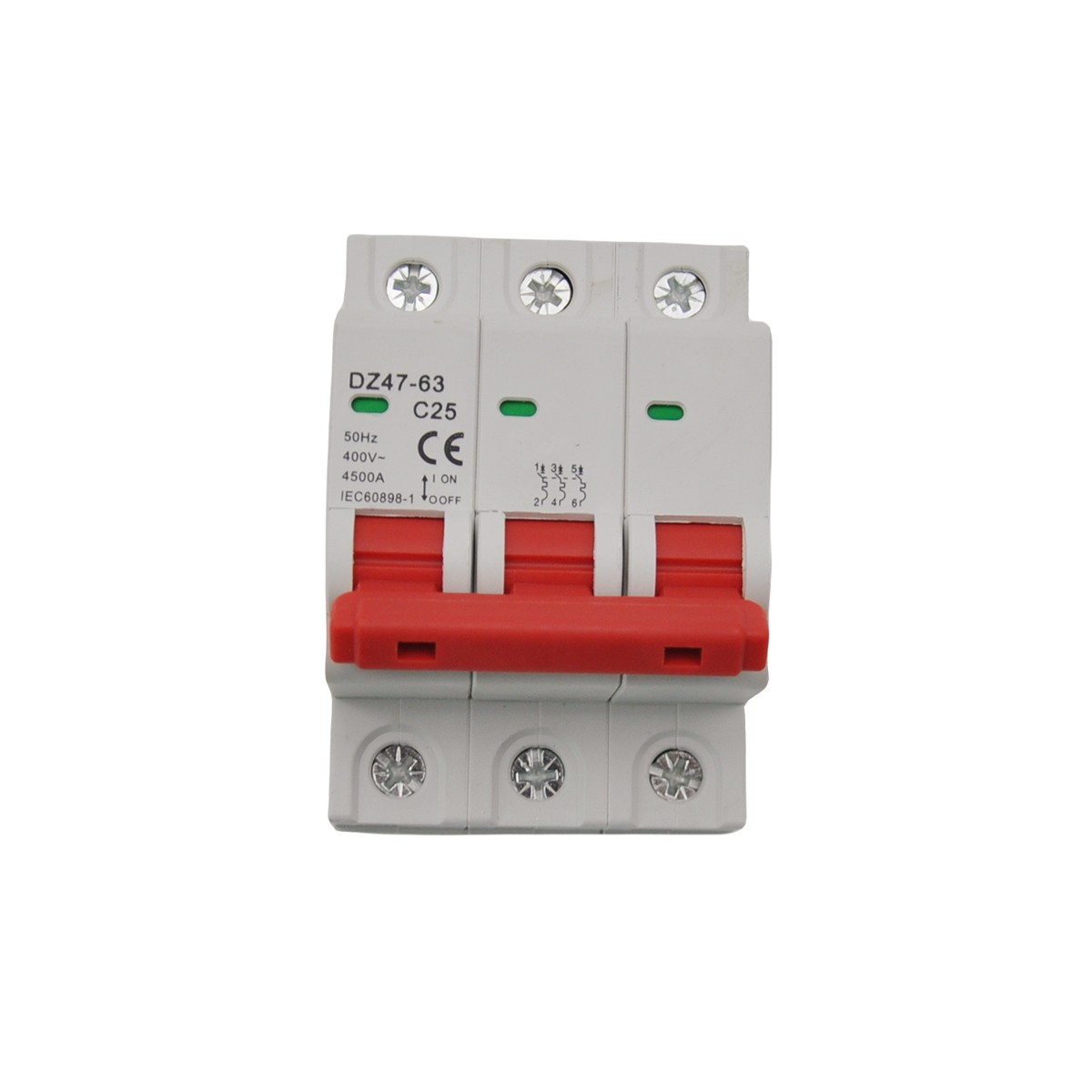 3P AC MCB Mini Circuit Breaker Type C 6 10 16 25 32 40 50 63 80 100 125Amp
