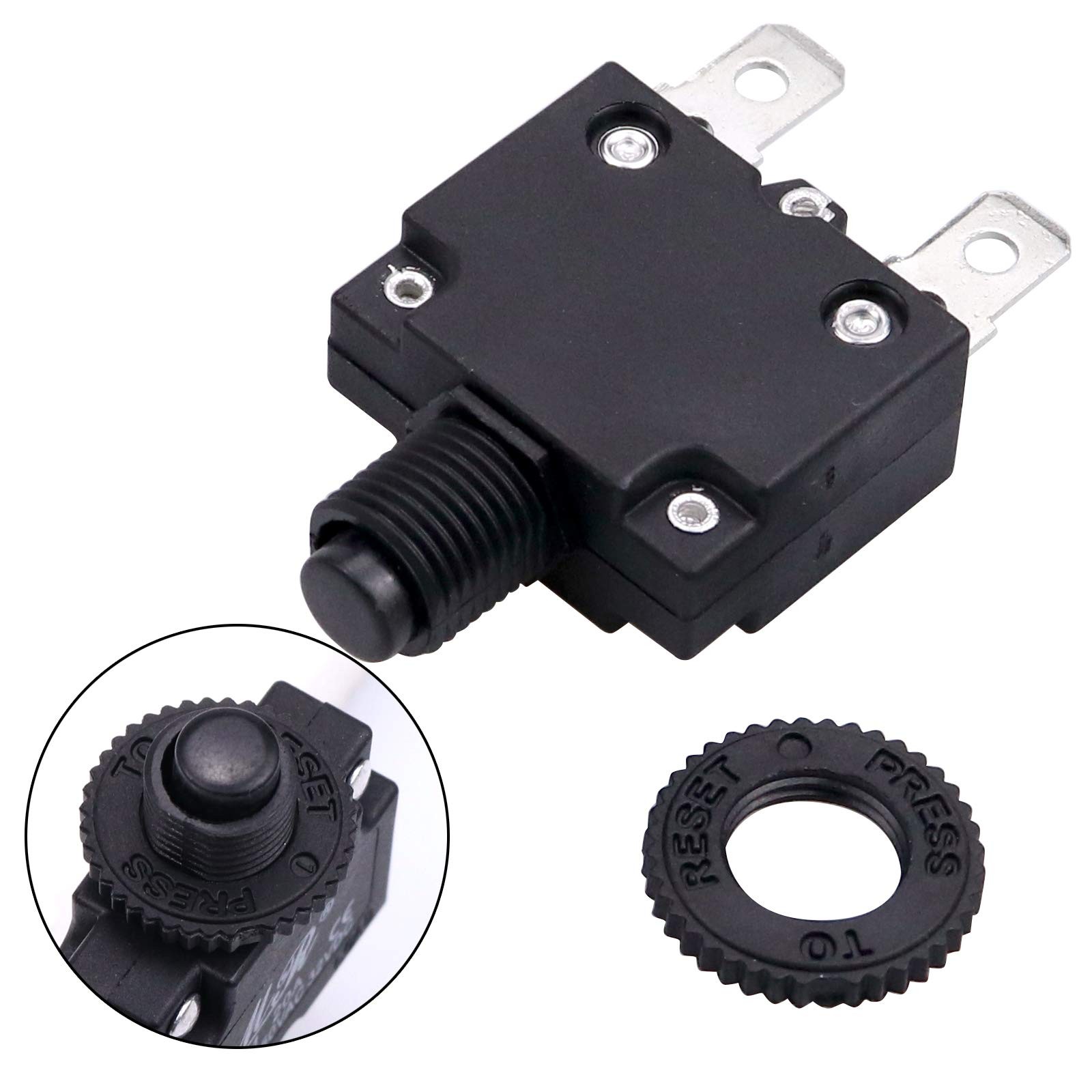 5 PCS 20A Thermal Circuit Breaker 125/250V AC 32V DC Push Button Manual