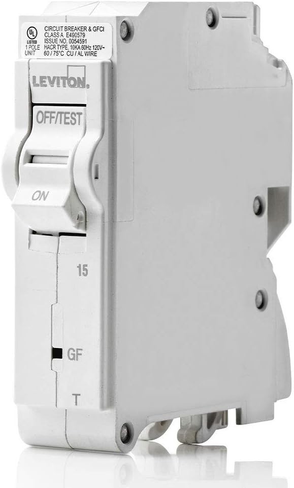 15A 1-Pole Plug-On GFCI Thermal Magnetic Branch Circuit Breaker LB115-GFT