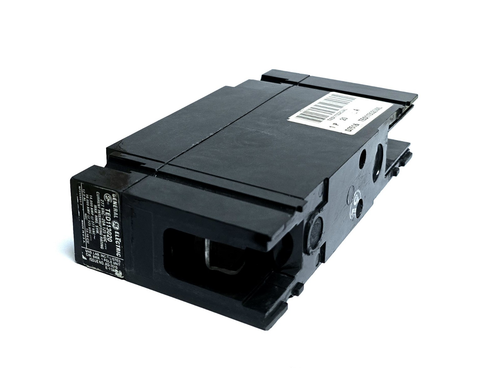 GENERAL ELECTRIC TED113020WL, CIRCUIT BREAKER, 20A, 277VAC/125VDC, 1-Pole, USA
