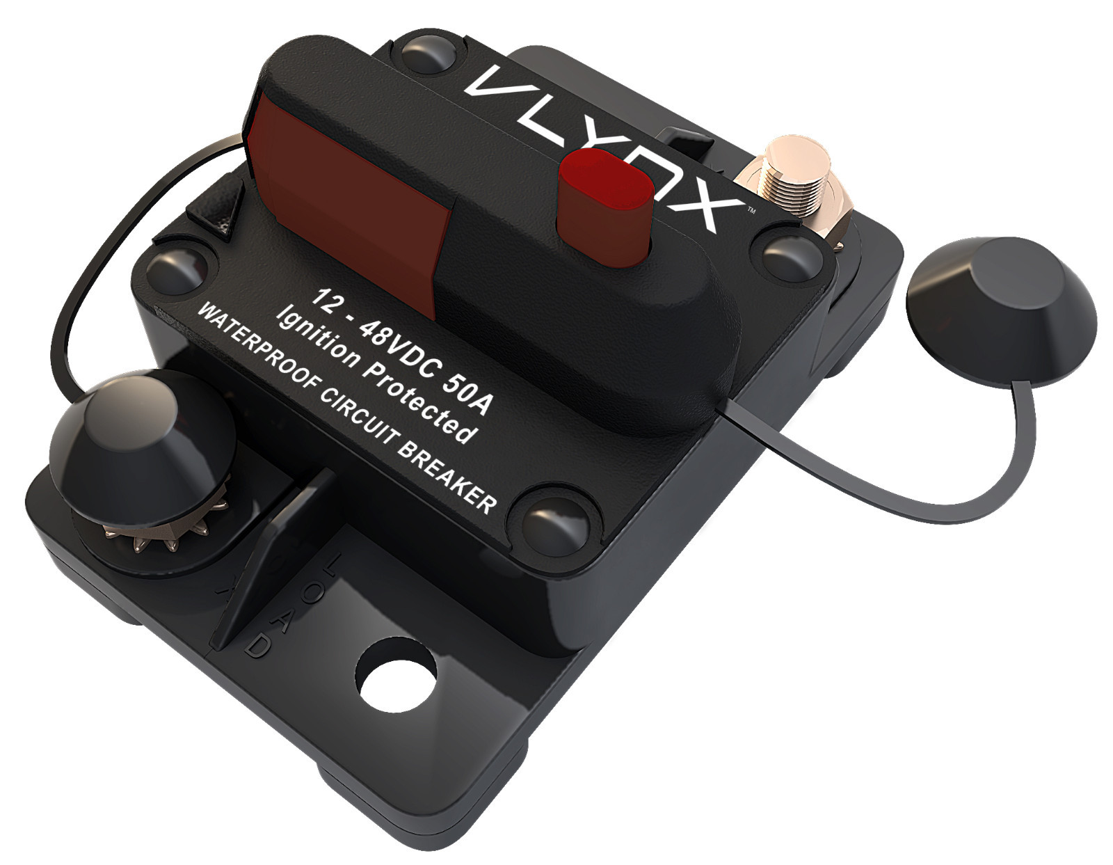 VLYNX VCB50 AUTOMOTIVE 12V-48V 50 Amp Resettable THERMAL Fuse Circuit Breaker