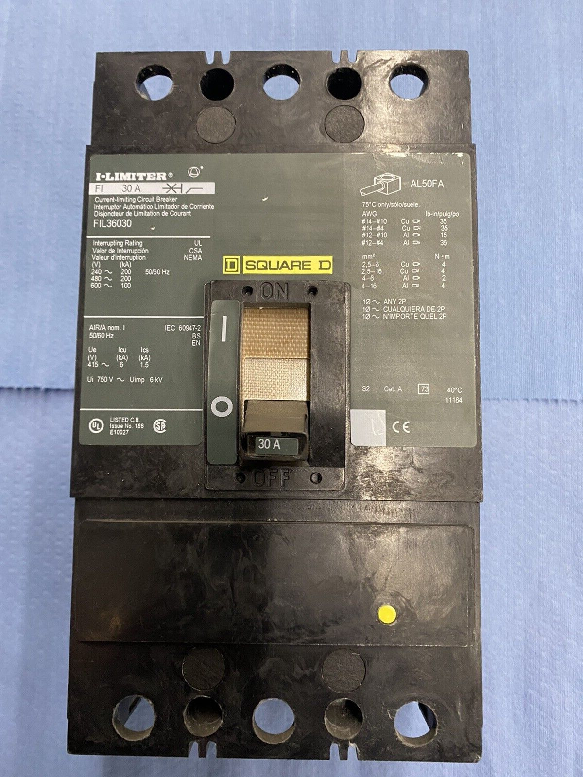 Square D Schneider FIL 30A I-Limiter FIL36030 480V 600V Breaker *Guaranteed*