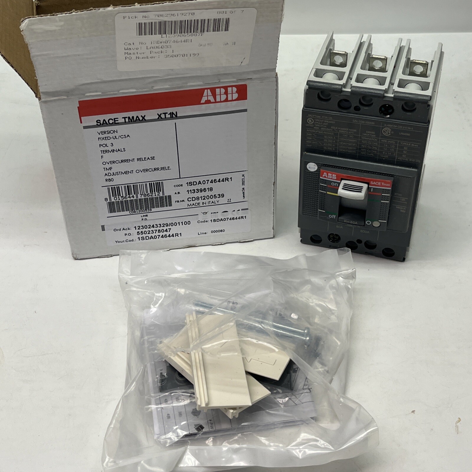 Used? See Desc ABB SACE TMAX XT1N 125 3P 1SDA074644R1 | USA Seller