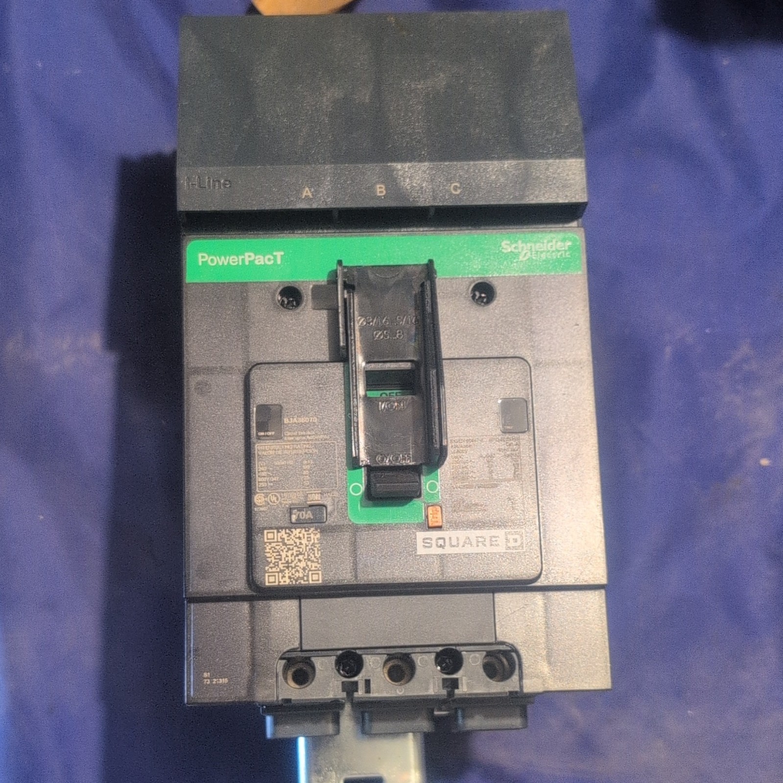 Square D PowerPact T BJA36070 Circuit Breaker 70A 600Y/347VAC 3-Pole I-Line