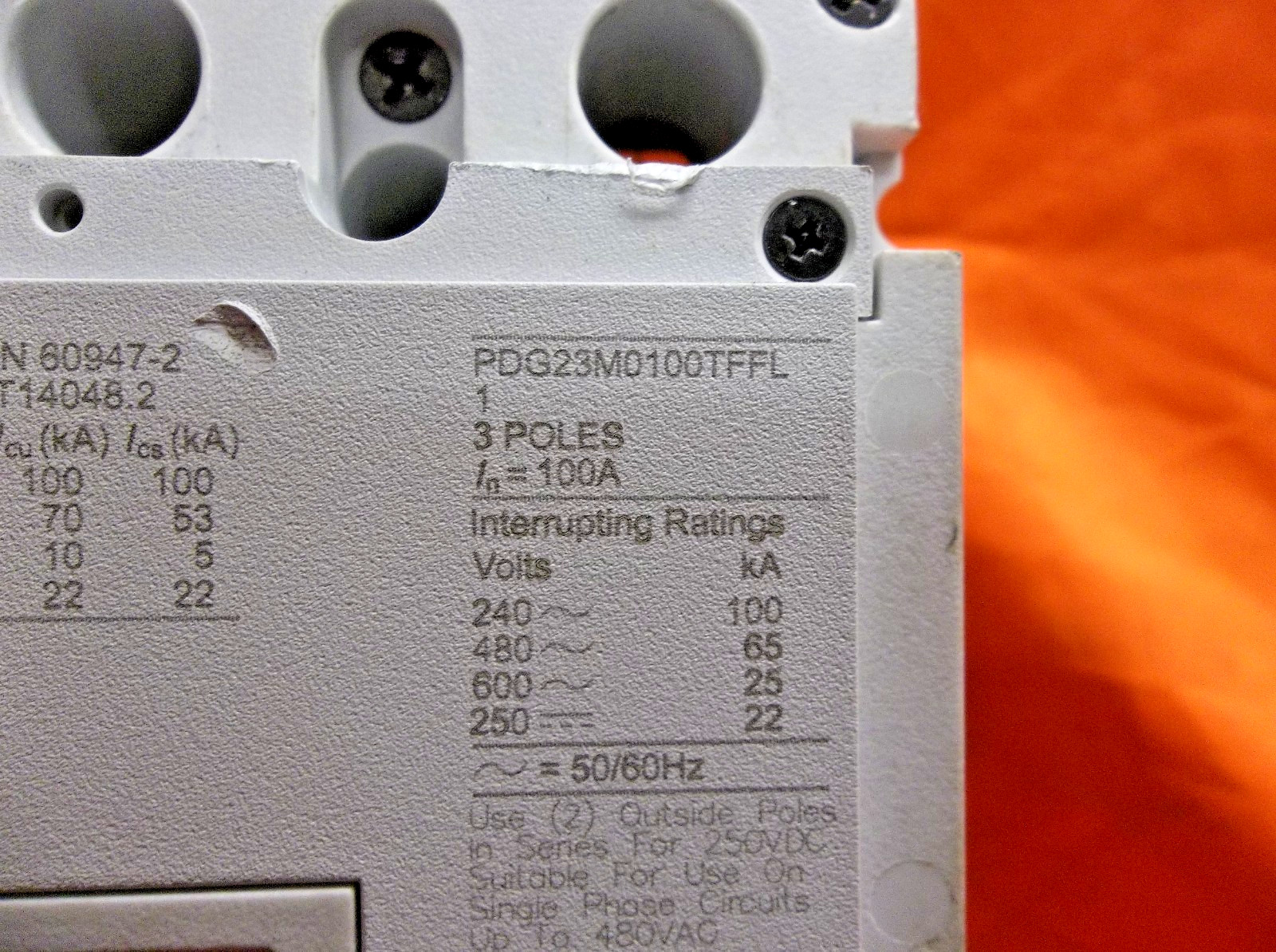 EATON PDG23M0100TFFL circuit breaker 1106A3