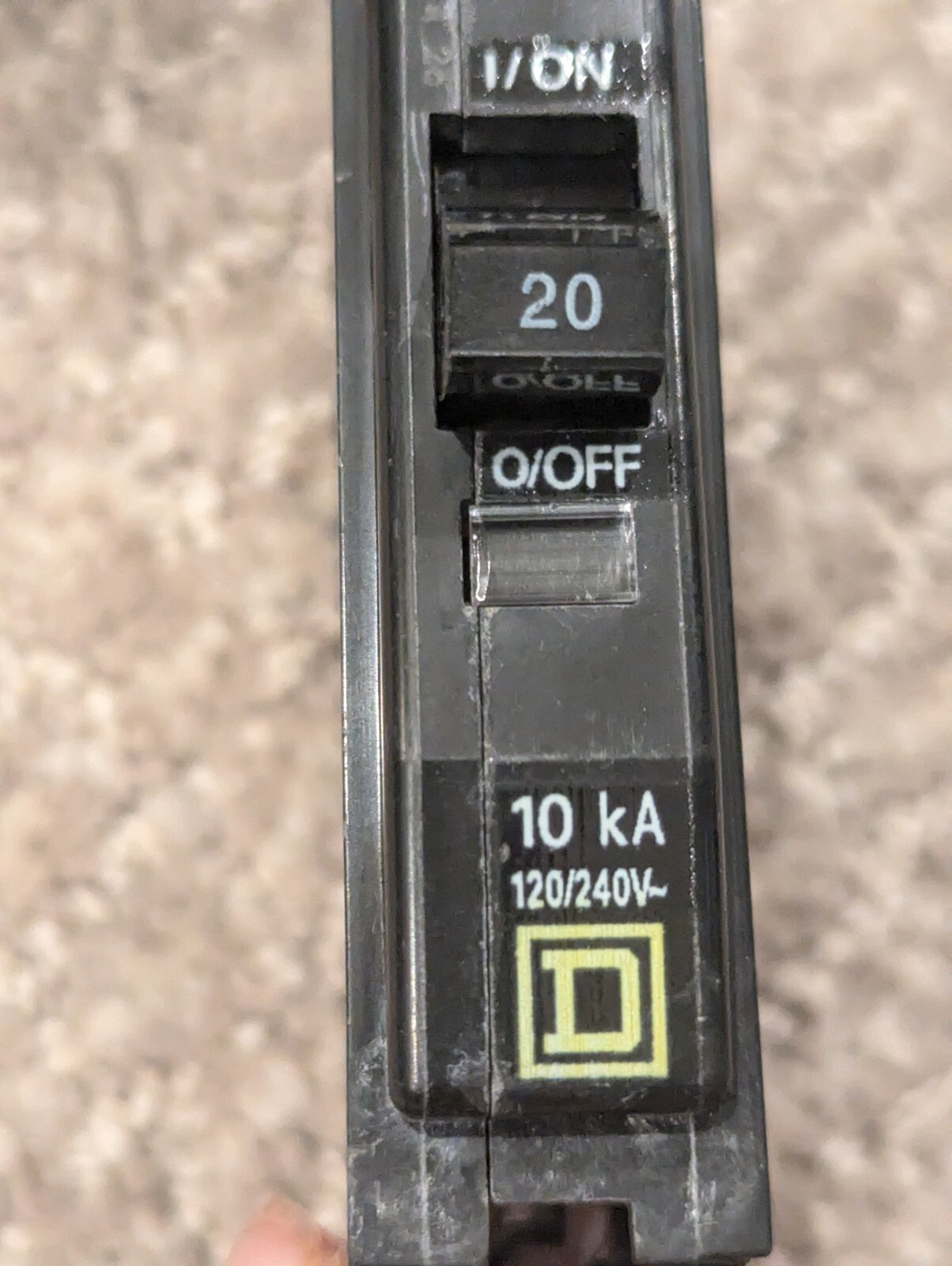 Lot of 10 Square D TYPE QOB 1 Pole 20 AMP Circuit Breaker – SWD HACR – USED GOOD