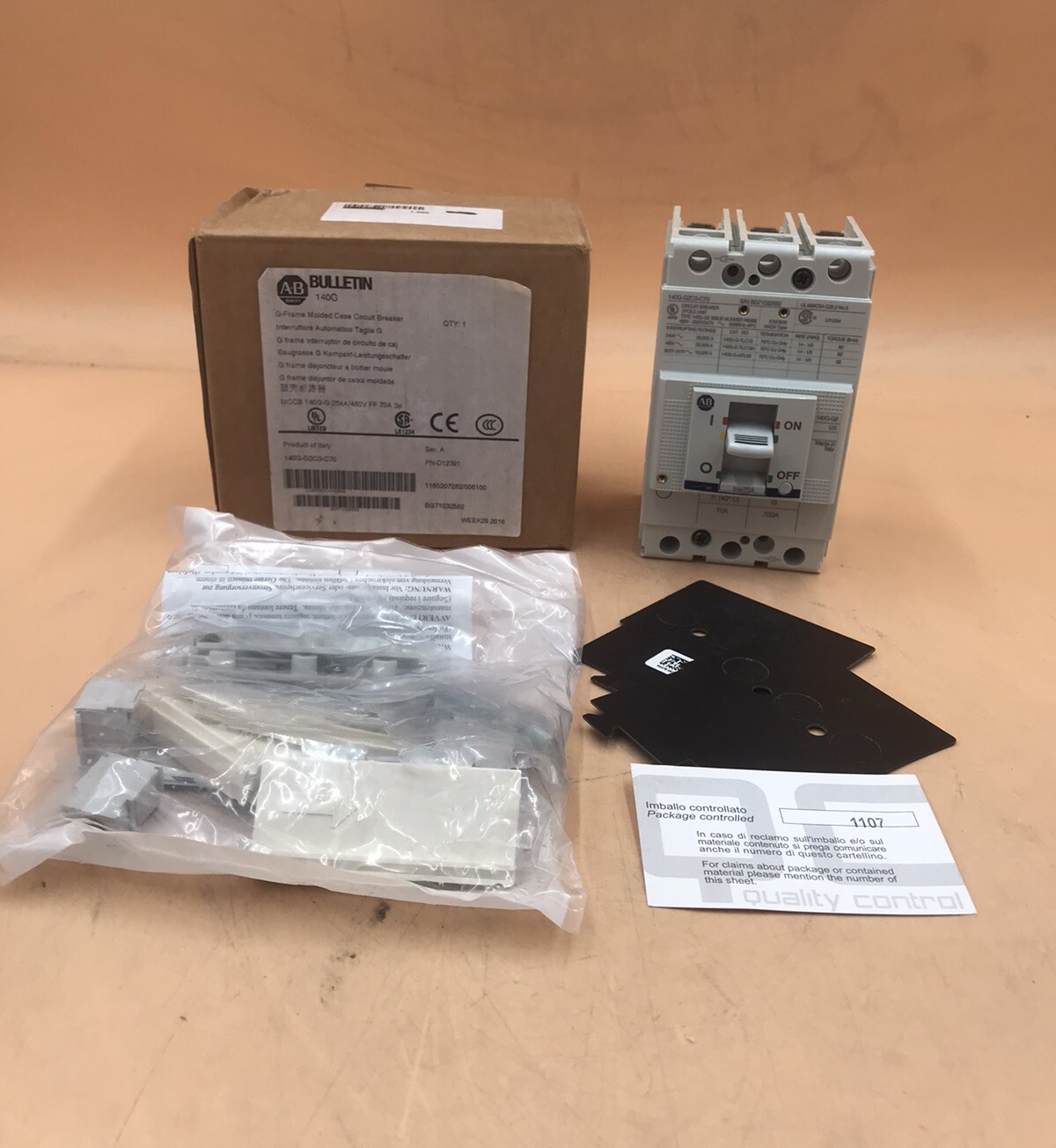 HOUSTON STOCK NEW AB 140G-G2C3-C70 TYPE 140G 70 AMP 600V FREE 2 DAY AIR BUY NOW