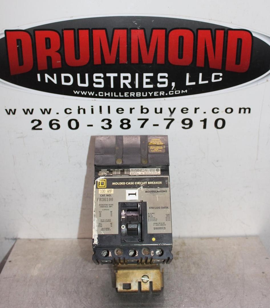 SQUARE D I-LINE CIRCUIT BREAKER FA36100 100 AMP 600 VOLT 3-POLE