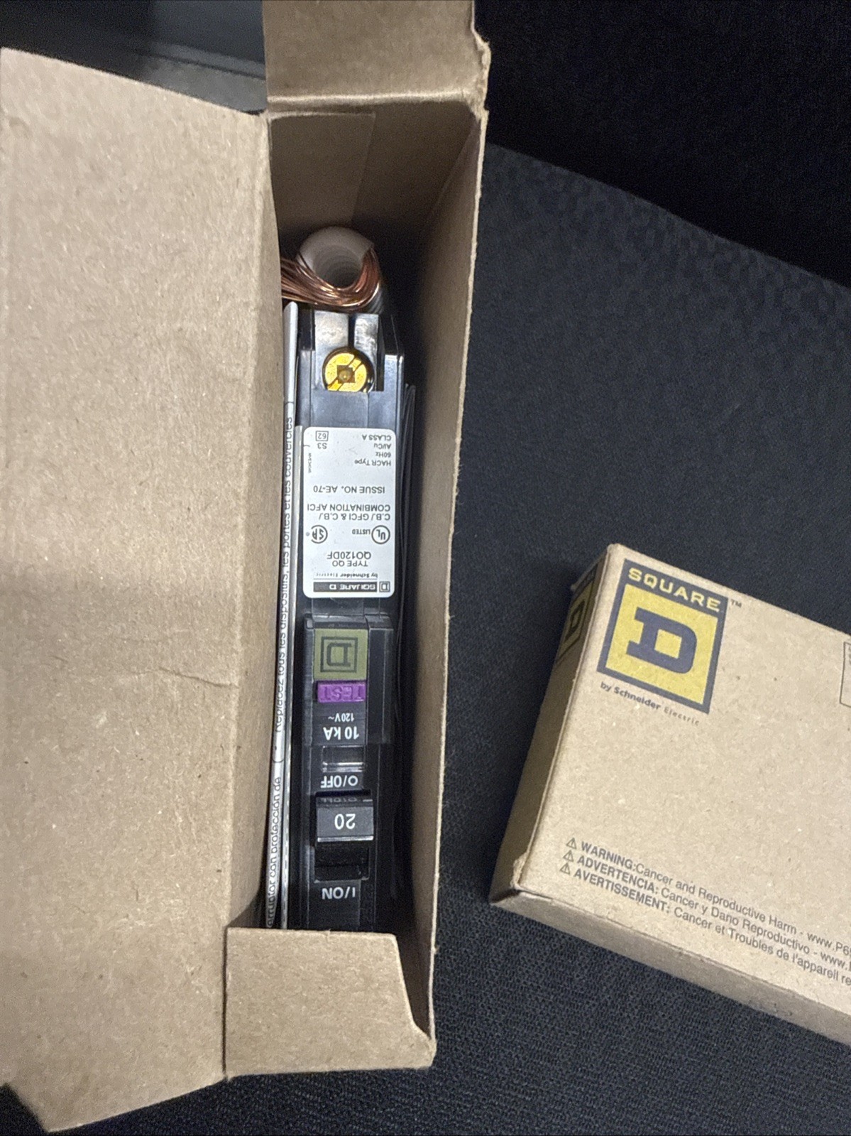 LOT OF 2 SQUARE D QO120DF 20A DUAL FUNCTION AFCI/GFCI QO TYPE BREAKER NEW