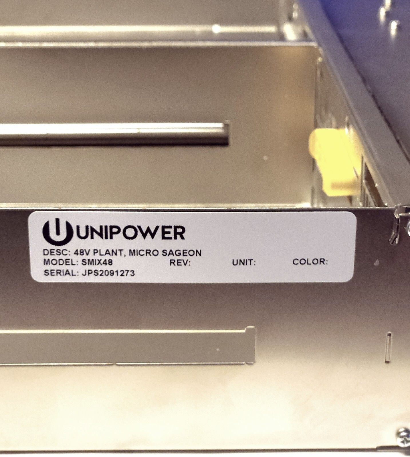 UNIPOWER SMIX48 MICROSAGEON 48 VDC POWER PLANT BASE Module Chassis