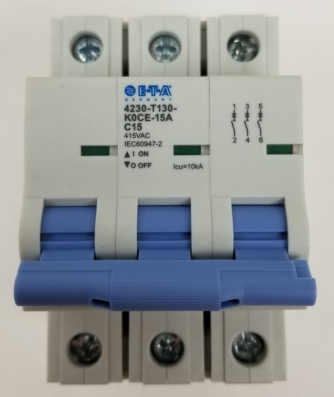 4 ETA 4230-T130-K0CE-15A Circuit Breaker 15A 415Vac 3Pole Din Rail Thermal NEW