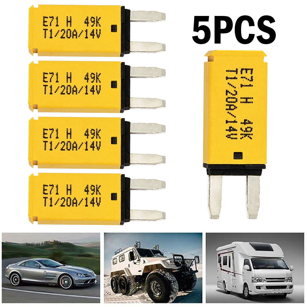 5x 20A Mini ATM Manual Reset Circuit Breaker Blade Fuse Resettable Car boat Van#