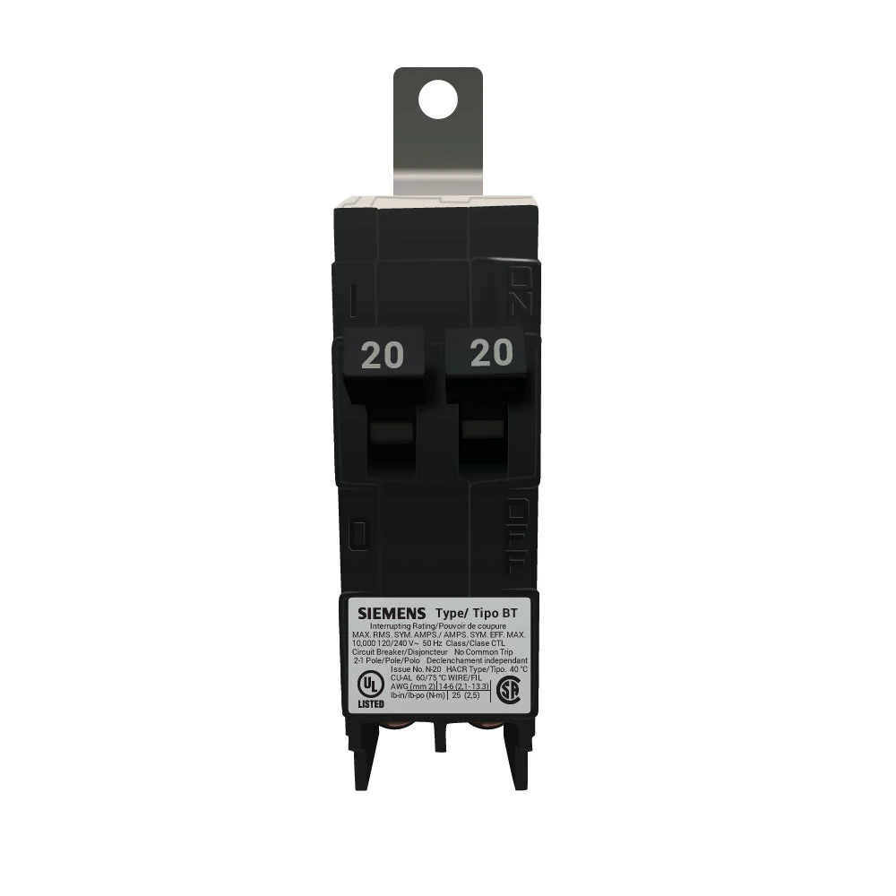 B2020 – Siemens – Tandem Circuit Breaker Bolt-On – 20 Amp – 1 Pole – 120 Volt