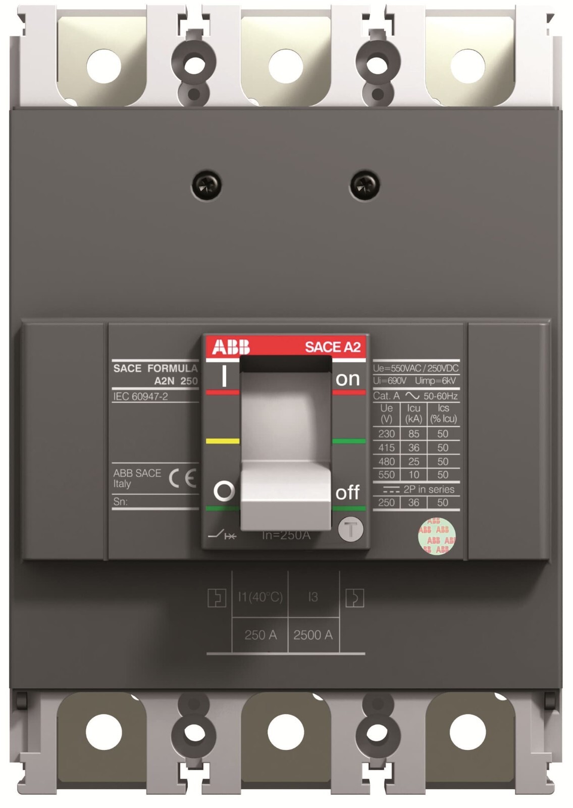 ABB 175 AMP Circuit Breaker – SACE A2N 250 TMF 175-1750 3p F F – 1SDA066783R1