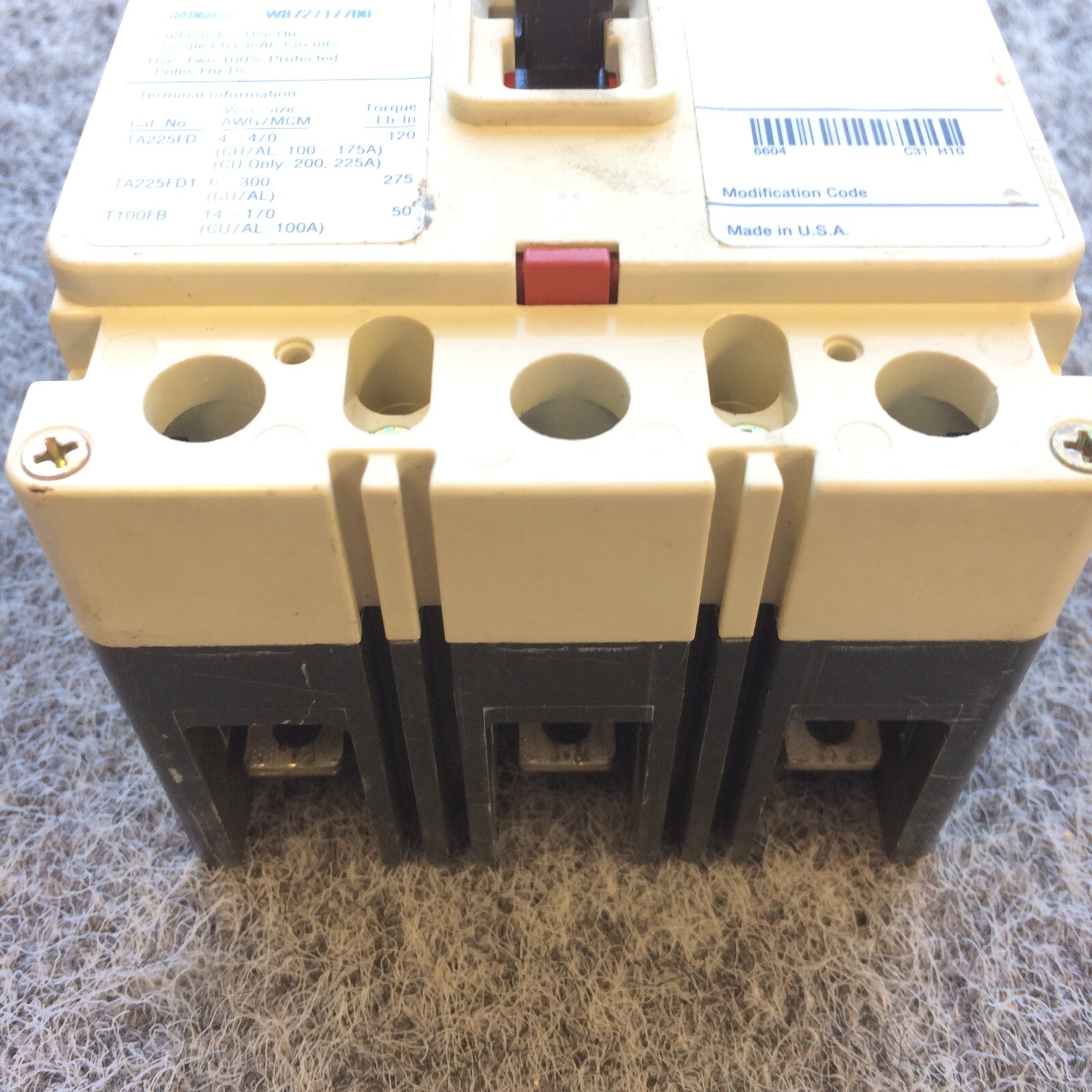 Eaton / Cutler-Hammer ED3150 3 Pole Circuit Breaker 150 Amp ED 65k