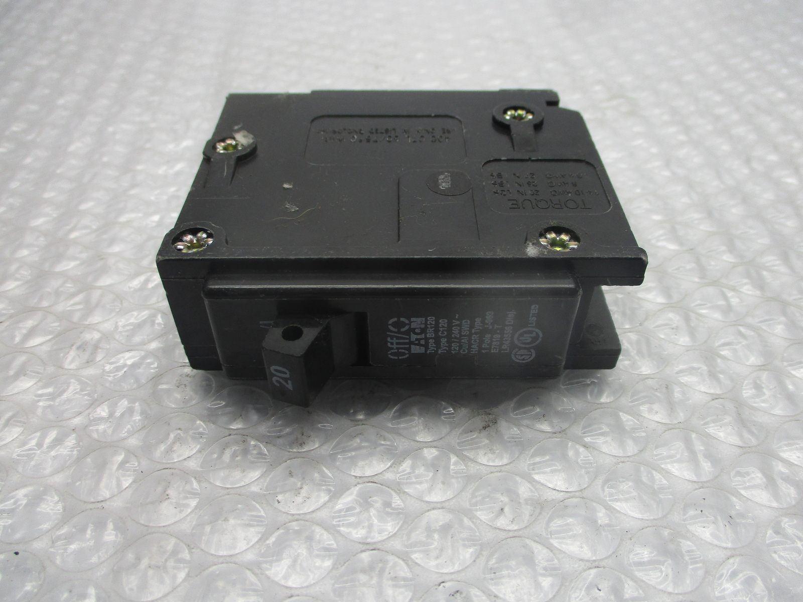 CUTLER HAMMER BR120C120 BREAKER 1POLE 20AMP NSNP