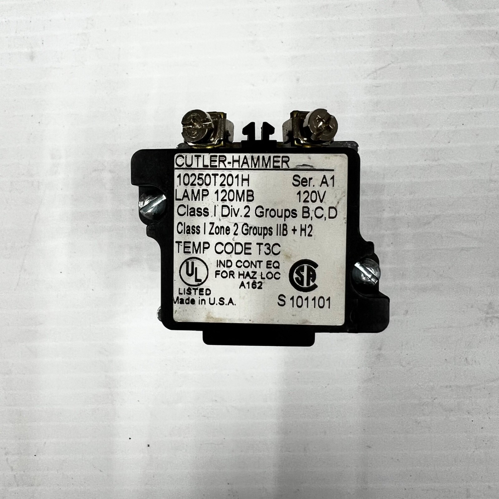 Cutler-Hammer 10250T201H Lamp Indicator 120V Hazardous Location Indicator Light