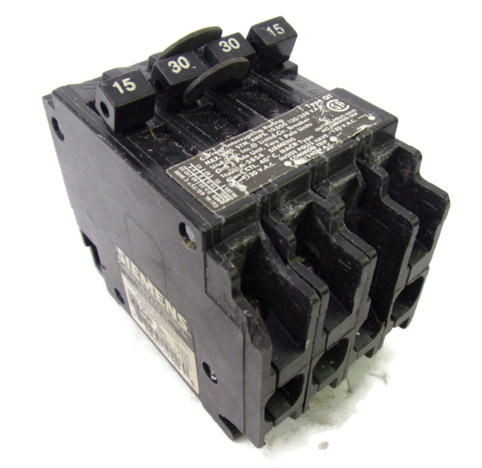USED Siemens 15/30/30/15 Quad Breaker Q21530CT ~ SEE PHOTOS
