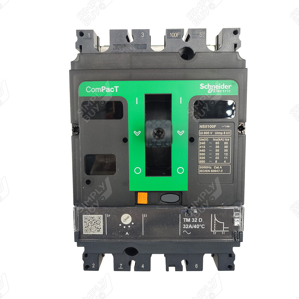 C10F3TM032 Circuit breaker ComPacT NSX100F,36kA at 415VAC,TMD trip unit 32A,3P3d