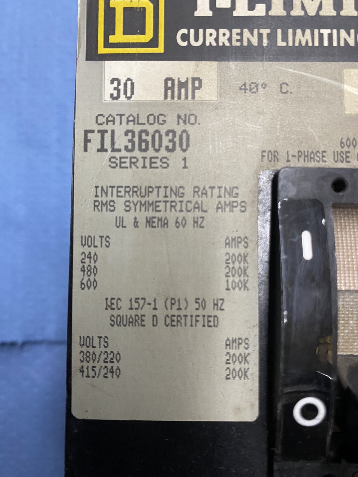 Square D Schneider FIL 30A I-Limiter FIL36030 480V 600V Breaker *Guaranteed*