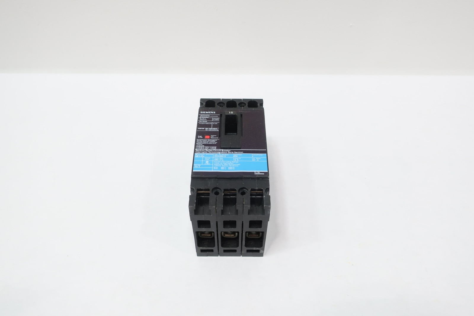 Siemens ED43B015 Molded Case Circuit Breaker 3p 15a 480v-ac